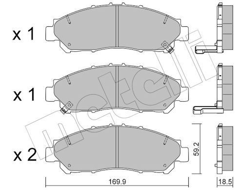 Bremžu kluči METELLI 22-1291-0 METELLI 22-1291-0: Bremžu uzliku kompl., disku bremzes Toyota HIACE 2021