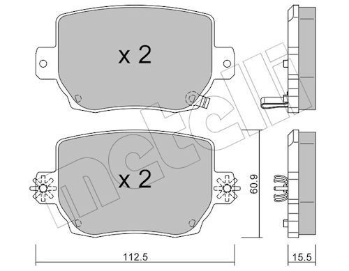 METELLI Brake pad set 22-1334-0 METELLI 22-1334-0 Brake pad set TESLA Model 3 (5YJ3) EV AWD 490 hp 2021