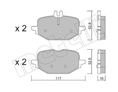 METELLI Bromsbelägg 22-1359-0 METELLI 22-1359-0 Bromsbelägg MERCEDES-BENZ C-klass T-Modell (S206) C 220 d 4-matic (206.205) 197 hk 2023