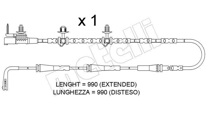 METELLI Hoiatuskontakt, piduriklotsi kulumine SU.406 Piduriklotside kulumisandur METELLI E-klass SU.406 odav