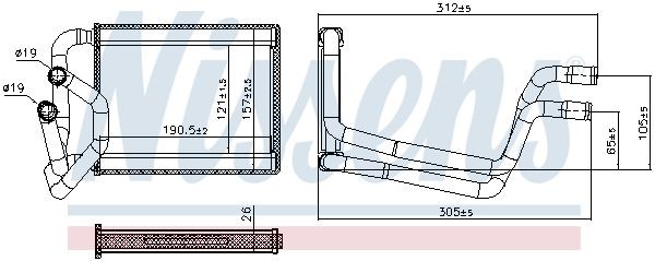 Heater matrix NISSENS 707245 NISSENS 707245 HYUNDAI i10 2015 heater matrix price
