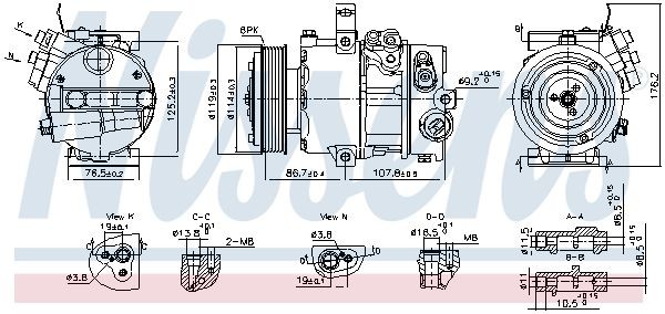 AC-kompressor NISSENS 890751 NISSENS 890751 AC-kompressor HYUNDAI TUCSON 2015