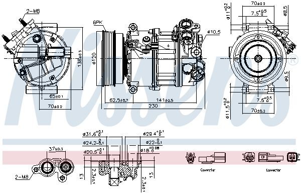 NISSENS AC-kompressor 891004 NISSENS 891004 AC-kompressor Volvo V90 2 original