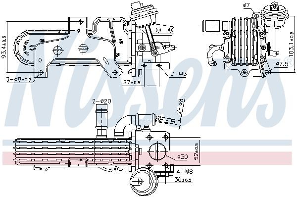 NISSENS EGR cooler 989420 NISSENS 989420 Audi A3 8P Sportback egr cooler replacement