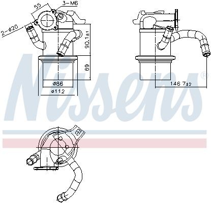NISSENS EGR køler 989422 Agr køler NISSENS Honda CR-V 989422