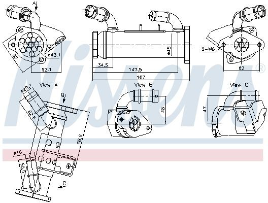 NISSENS EGR-kjøler 989474 NISSENS 989474 Agr kjøler Range Rover Evoque (L551) originale pris