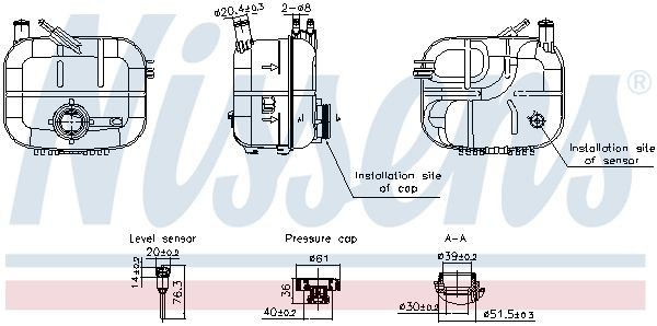NISSENS Expansietank, koelvloeistof 996243 NISSENS Expansievat SEAT 996243