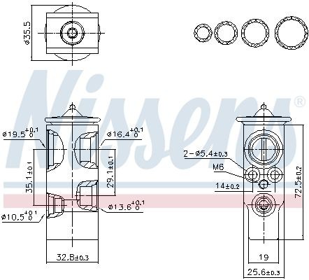 NISSENS Expansieventiel airco 999451 Toyota AYGO Expansieventiel airco NISSENS 999451
