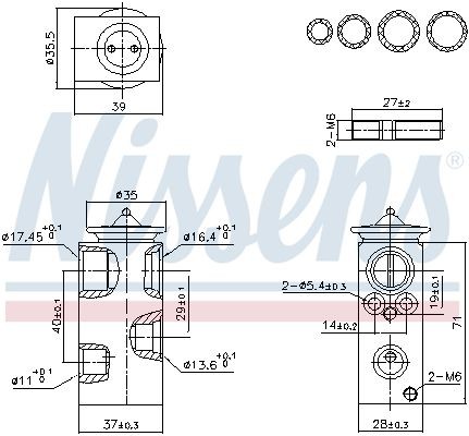 NISSENS Ekspansionsventil, klimaanlæg 999453 999453 Ekspansionsventil aircon FORD C-MAX NISSENS