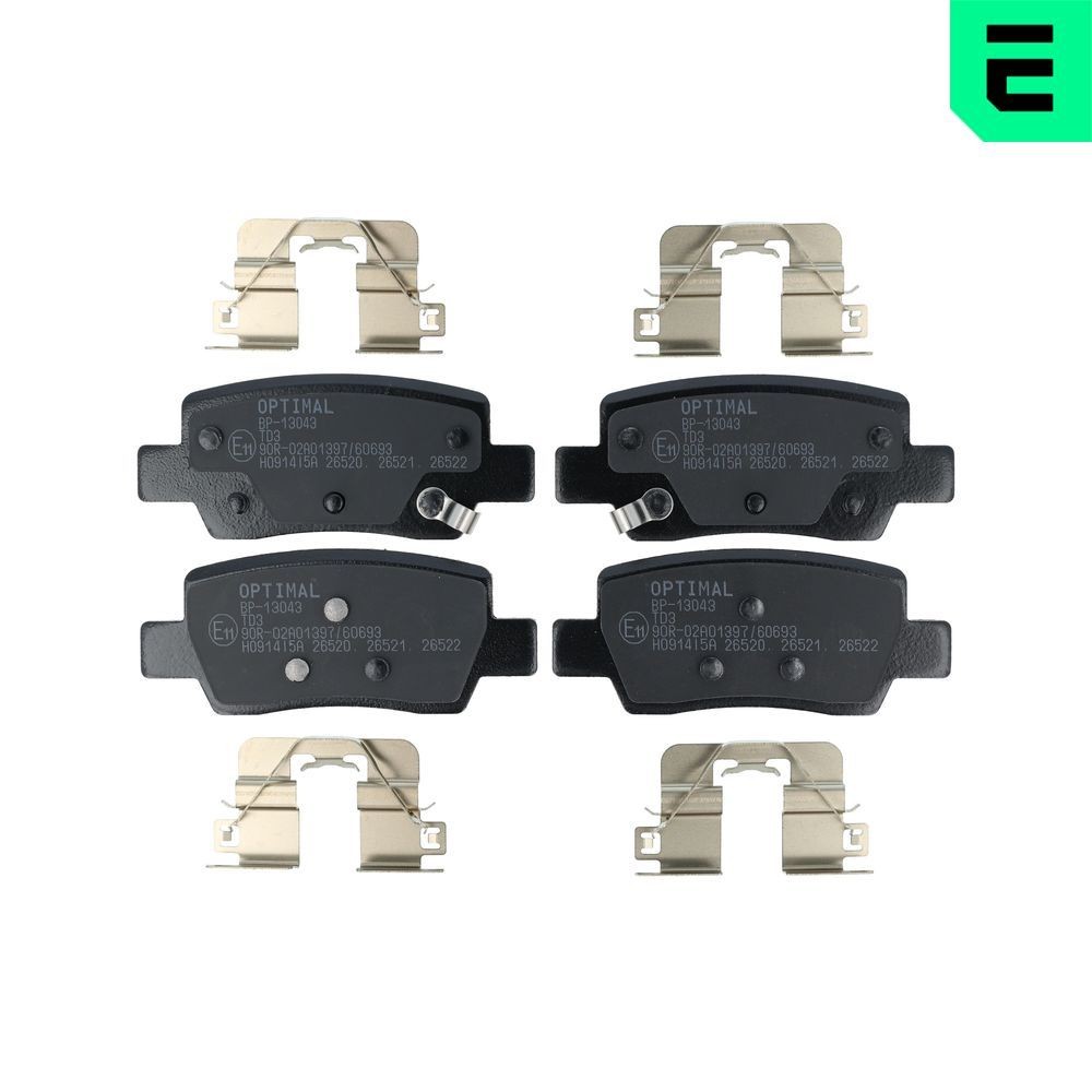 OPTIMAL Kit pastiglie freni BP-13043 BP-13043 Pastiglie freno OPTIMAL Hyundai