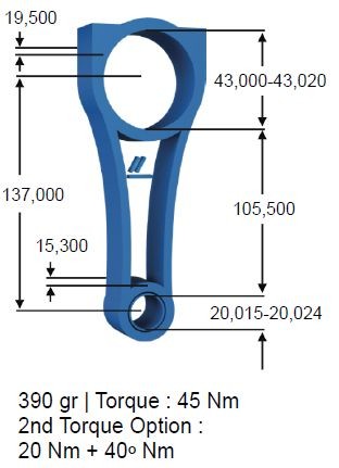 IPSA Stempelstang CO009200 IPSA CO009200 originale Stempelstang Chrysler PT Cruiser Cabrio hva koster