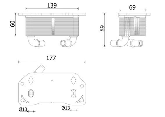 MAHLE Ψυγείο λαδιού, λάδι κινητήρα CLC 336 000P CLC 336 000P Ψυγείο λαδιού VOLVO S60 MAHLE