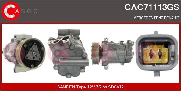 CASCO AC-kompressor CAC71113GS CAC71113GS CASCO ac-pump MERCEDES-BENZ CLK