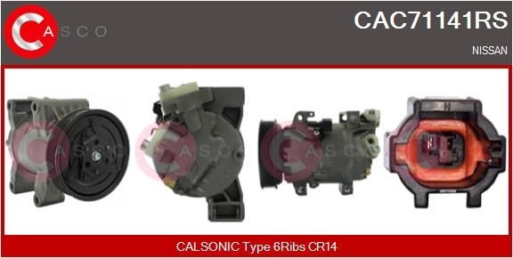 CASCO Kompresor klimatizácie CAC71141RS CAC71141RS Sprężarka klimatyzacji NISSAN PULSAR CASCO