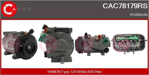 CASCO Klimakompressor CAC78179RS CAC78179RS Klimakompressor HYUNDAI i10 CASCO