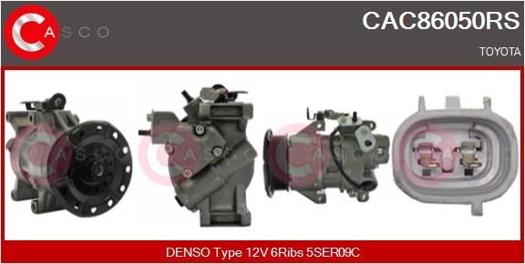 CASCO AC-kompressor CAC86050RS CAC86050RS AC pumpe TOYOTA VERSO CASCO