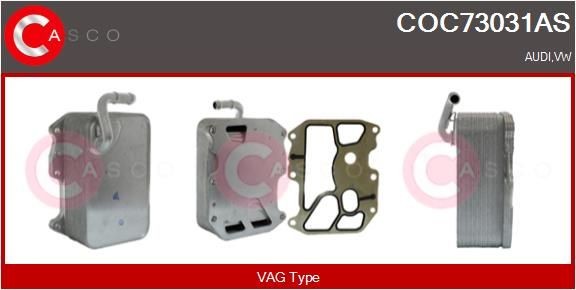 CASCO Oljekjøler, motorolje COC73031AS COC73031AS Oljekjøler AUDI TT CASCO