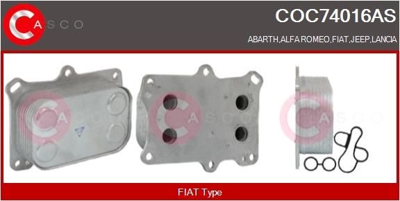 CASCO Radiador de óleo, óleo do motor COC74016AS CASCO COC74016AS Radiador de óleo Abarth 500С Cabrio preço
