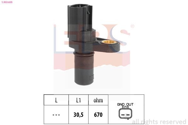 EPS Sensore, N° giri 1.953.635 Sensore giri albero motore Toyota E15_ 1.953.635 EPS