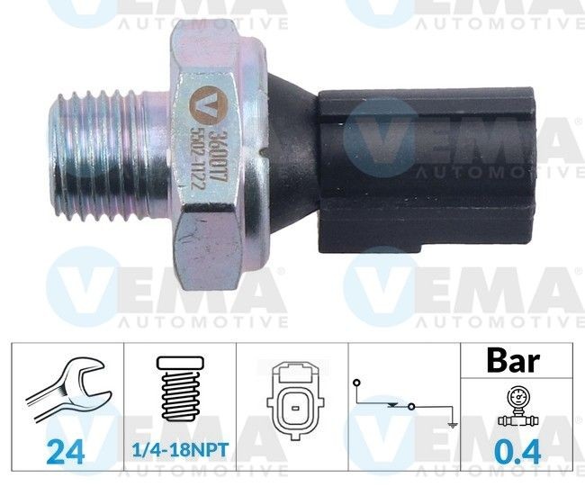 VEMA Interruttore di pressione olio 360017 VEMA 360017 Bulbo olio Transit Mk5 Camion pianale/Telaio (V184, V185) prezzo
