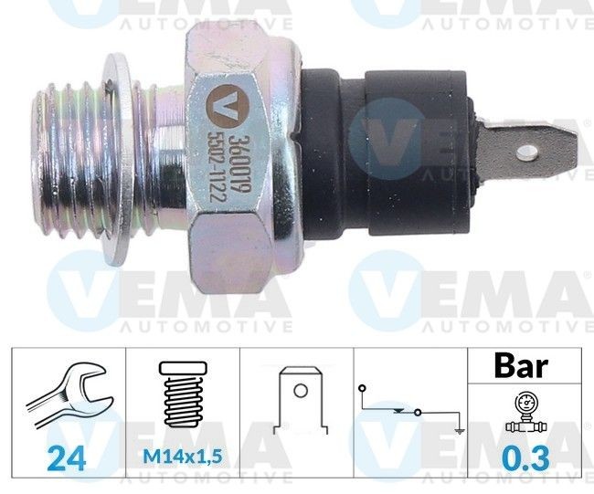 VEMA Interruttore di pressione olio 360019 360019 costo Bulbo pressione olio VEMA Volkswagen MULTIVAN