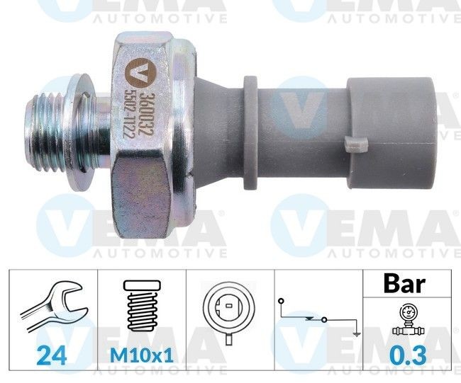 VEMA Interruptor de pressão do óleo 360032 Interruptor de pressão do óleo VEMA Peugeot RCZ 360032
