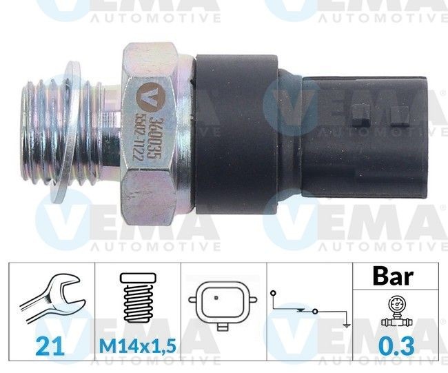 VEMA Interruptor de pressão do óleo 360035 Sensor pressão do óleo VEMA Peugeot RCZ 360035