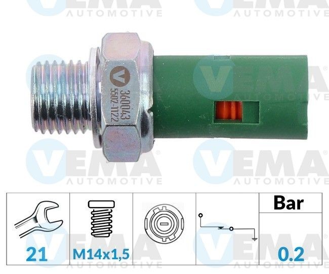 VEMA Õlisurvelülitus 360043 360043 Õlisurvelülitus CHEVROLET AVEO VEMA