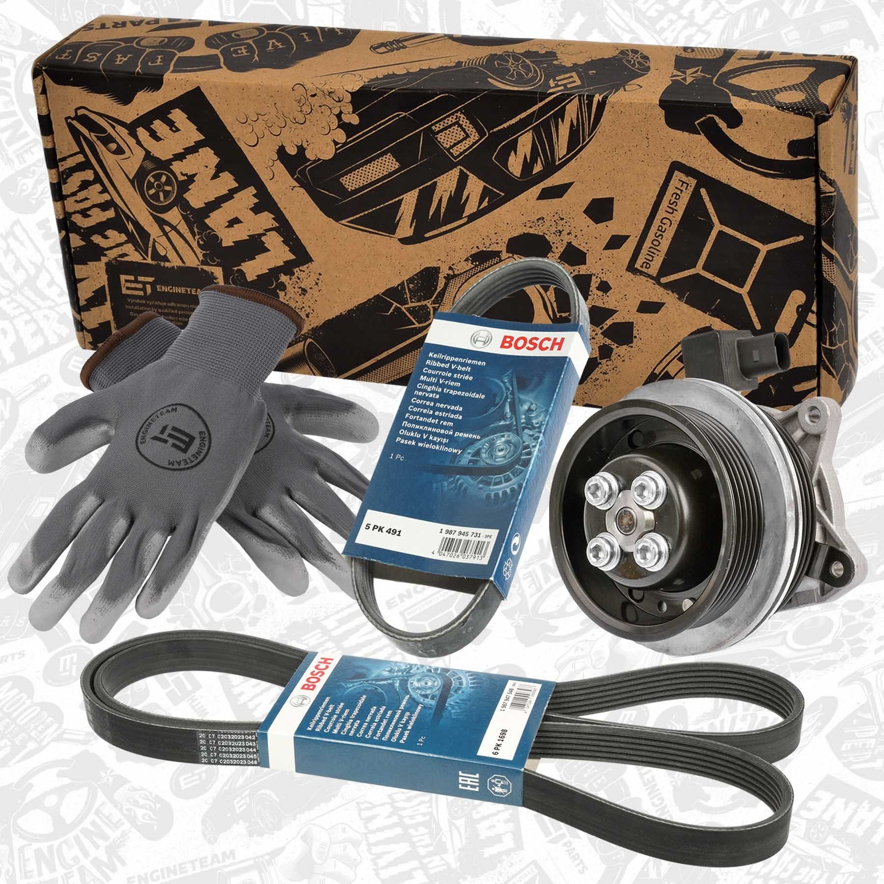 ET ENGINETEAM Bomba de água + kit da correia de distribuição PW0010VR2 ET ENGINETEAM Jogo de correias trapezoidais estriadas PW0010VR2 opinião
