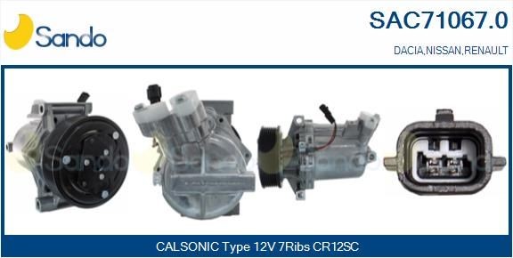 SANDO Klimakompressor SAC71067.0 SANDO Kompressor klimaanlæg NISSAN SAC71067.0