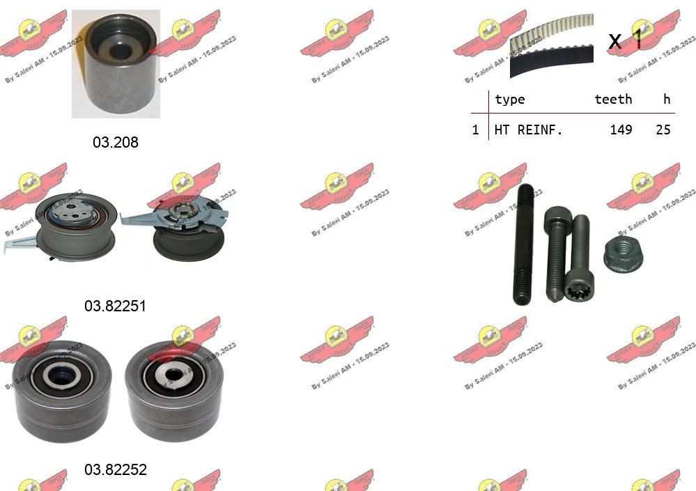 AUTOKIT Distributieriem set 04.5487 Distributie-riem AUTOKIT AUDI 04.5487