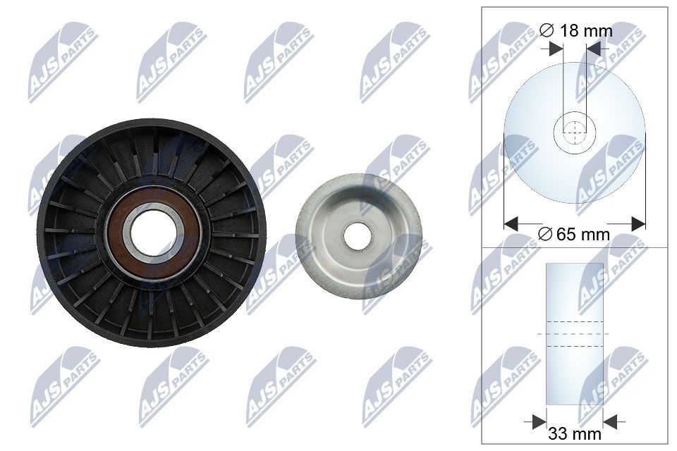 NTY Deflection / Guide Pulley, v-belt RNK-CH-054 RNK-CH-054 NTY deflection / guide pulley, v-belt for ALFA ROMEO GT