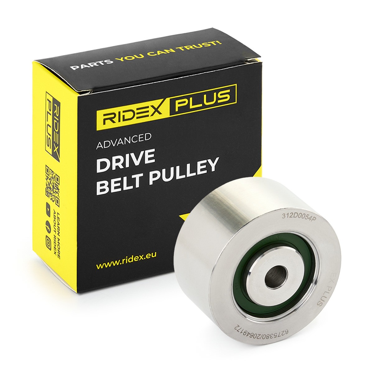 RIDEX PLUS Τροχαλία παρέκκλισης, ιμάντας poly-V 312D0054P 312D0054P Τροχαλία αδρανείας ιμάντα poly v RENAULT TWINGO RIDEX PLUS