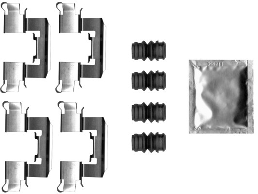 HELLA Accessoireset, schijfremblok 8DZ 355 206-411 HELLA 8DZ 355 206-411 originele Accessoireset, schijfremblok 2 Hatchback (DL, DJ) kosten