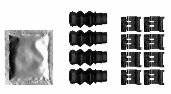HELLA Kit accessori, pastiglia freno 8DZ 355 206-631 HELLA 8DZ 355 206-631 Kit accessori, pastiglia freno PEUGEOT Expert III Camion pianale / Telaio (V) originali prezzo