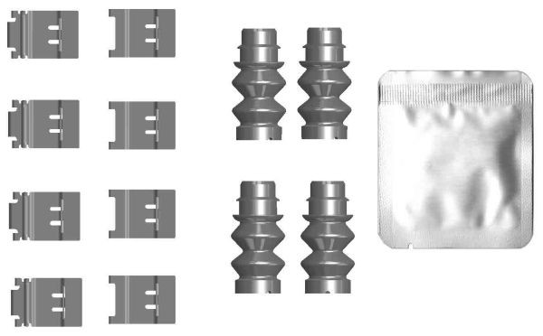 HELLA Accessory Kit, disc brake pads 8DZ 355 206-741 HELLA 8DZ 355 206-741 genuine 308 III SW brake pad fitting kit price