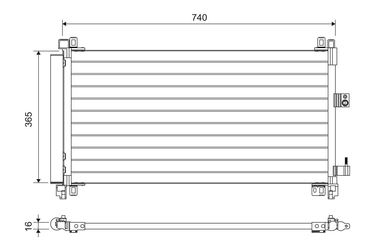 VALEO Kondensator, klimaanlegg 822703 Radiator AC VALEO Citroën C4 822703