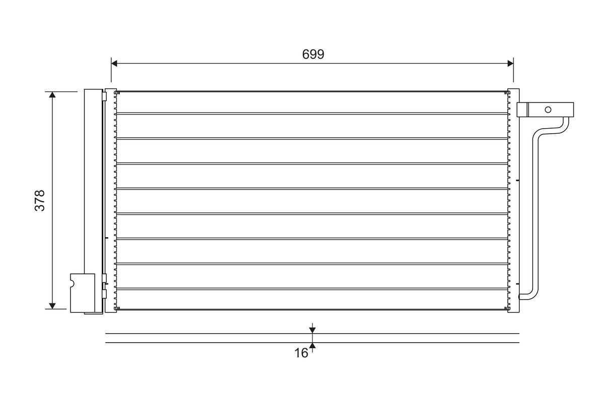 VALEO Condenseur, climatisation 822727 Ford B-MAX Condenseur de clim VALEO 822727