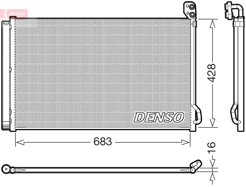 DENSO Kondensor, klimatanläggning DCN99083 DENSO DCN99083 AC-kondensor Model 3 (5YJ3) original