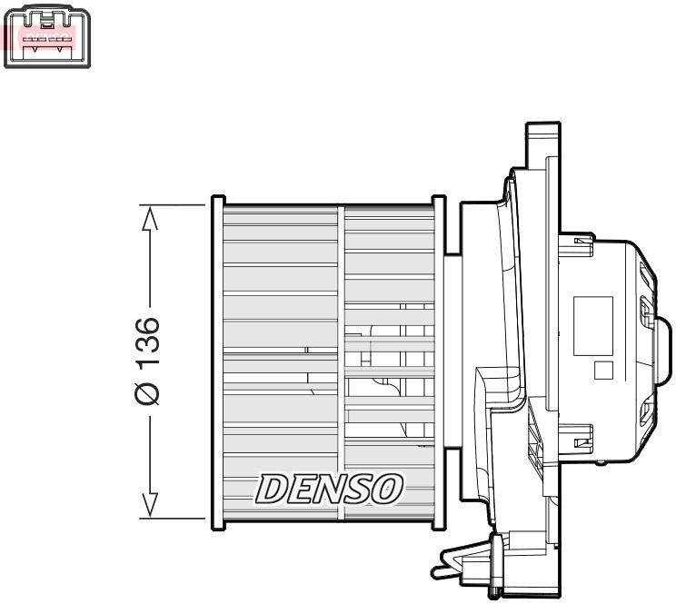 DENSO Interieurventilatie DEA10055 Interieurventilator DENSO TRANSIT COURIER DEA10055 goedkoop
