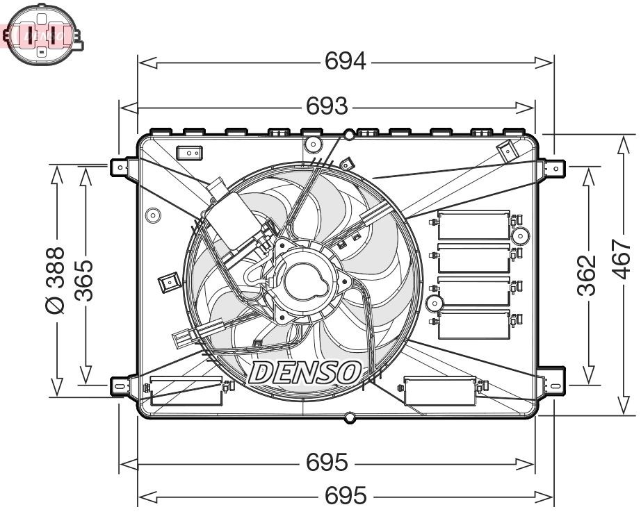 Koelventilator DENSO DER10010 DENSO DER10010: Ventilator Ford S-MAX 2020
