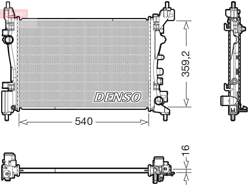 DENSO Radiator, motorkjøling DRM20130 DENSO DRM20130 Radiator, motorkjøling