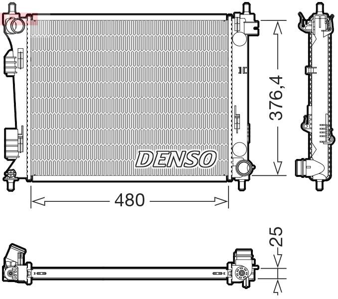 DENSO Radiaator, mootorijahutus DRM41037 Mootori jahutusradiaator DENSO i30 DRM41037 odav