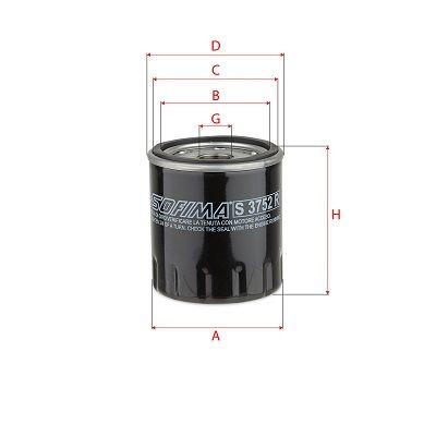 SOFIMA Oljefilter S 3752 R S 3752 R SOFIMA motoroljefilter TOYOTA CAMRY