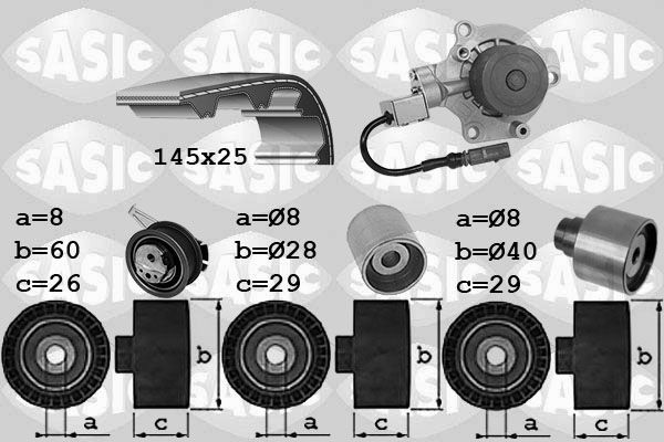 SASIC Distributieriem set + waterpomp 3906114 3906114 Distributieriem set + waterpomp Volkswagen TRANSPORTER SASIC