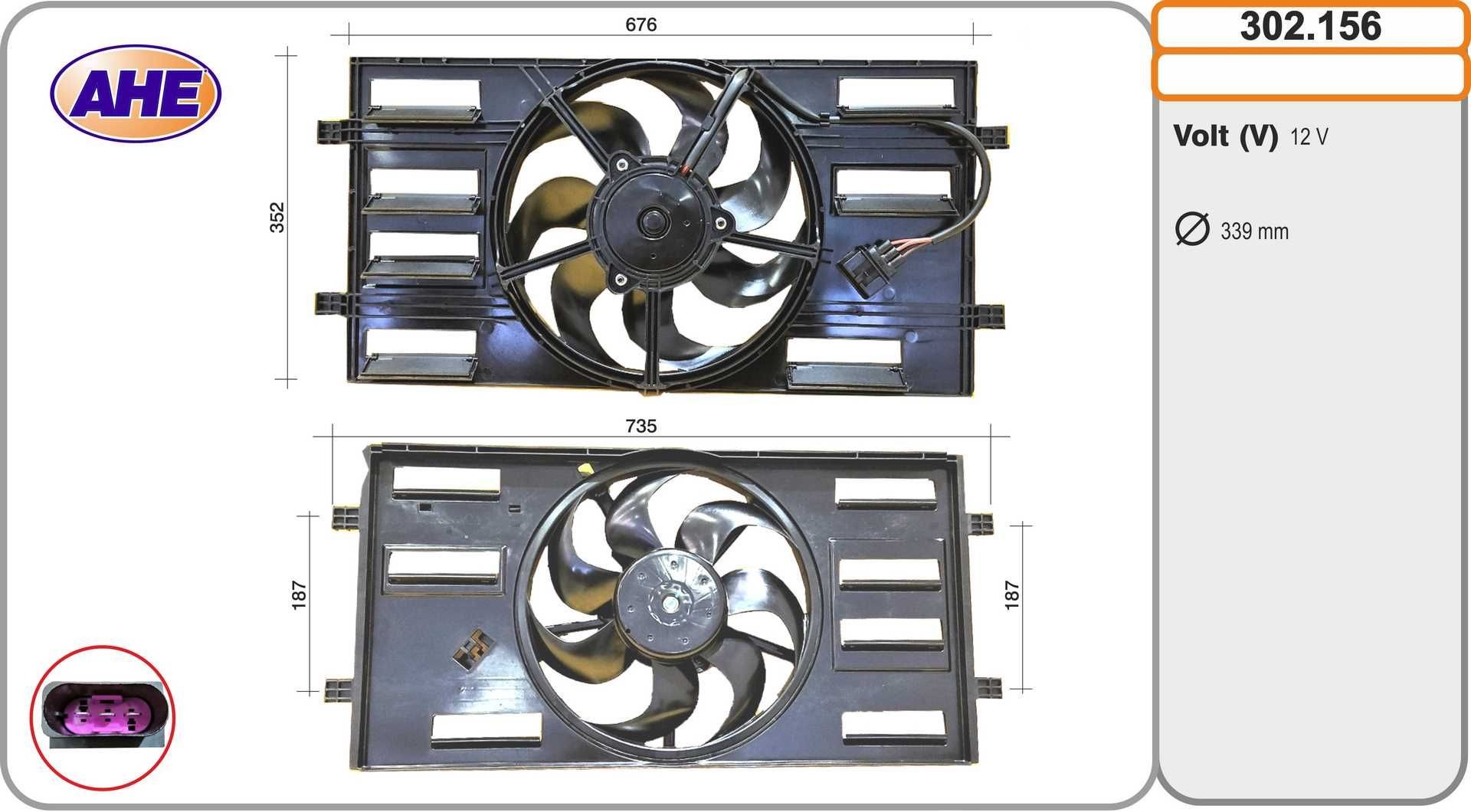 AHE Kühlerlüfter 302.156 302.156 Kühlerventilator VW TOUAREG AHE kaufen
