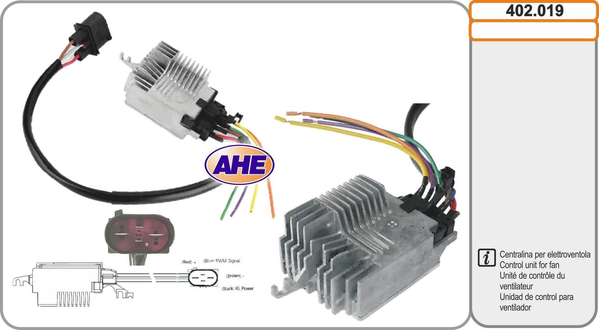 AHE Control Unit, electric fan (engine cooling) 402.019 Audi A5 AHE radiator fan switch 402019