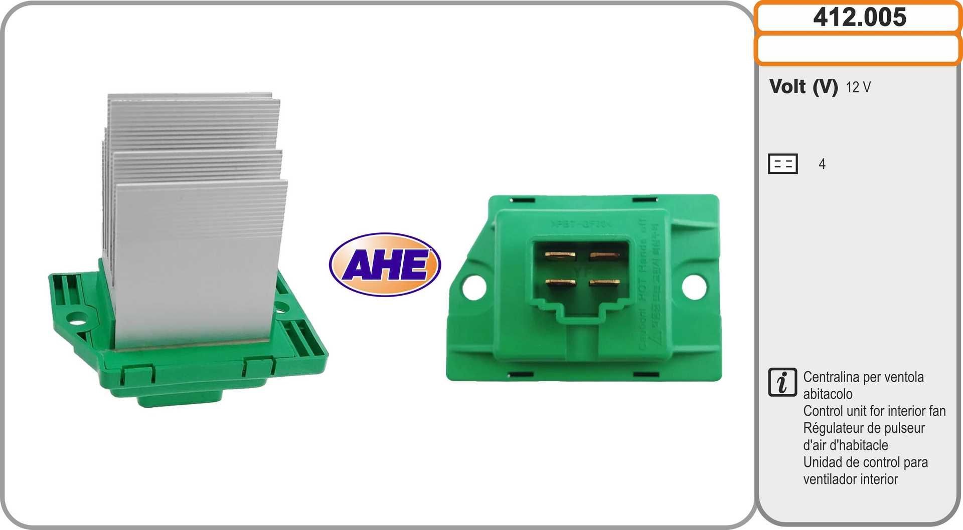 AHE Styreenhet, elektrolufting (motorkjøling) 412.005 412.005 AHE Temperaturbryter kjølevifte Audi billige