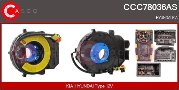 Wikkelveer, airbag CASCO CCC78036AS CASCO CCC78036AS Richtingaanwijzer schakelaar HYUNDAI i10 2019