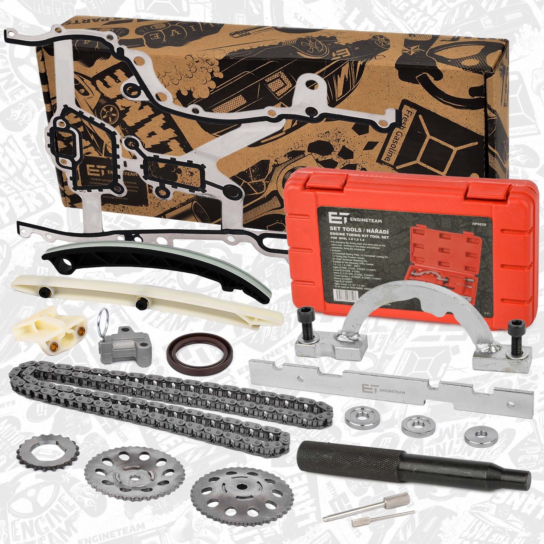 ET ENGINETEAM Kit de distribuição RS0008VR2 RS0008VR2 Kit de corrente de distribuição ET ENGINETEAM FIAT BRAVA